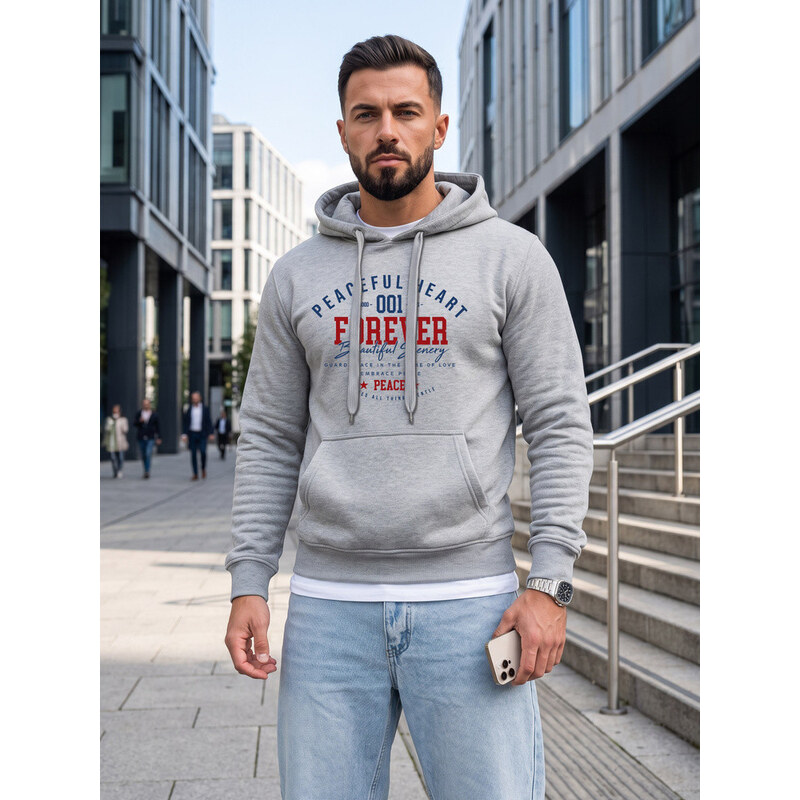 Bluza męska z kapturem z nadrukiem model 22347664 -