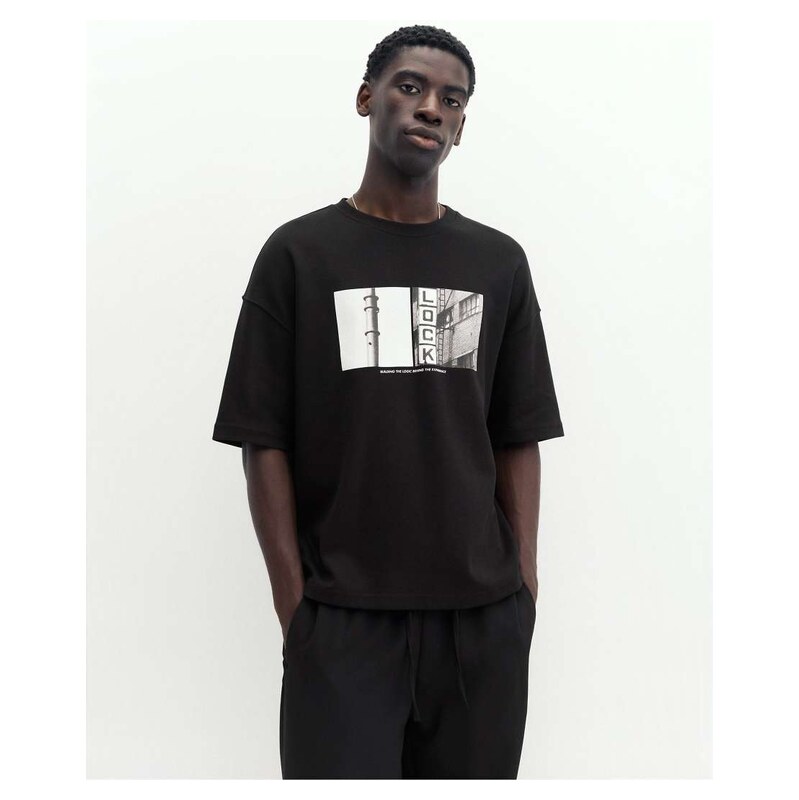 Pull&Bear Short sleeve heavy weight t-shirt photographic in