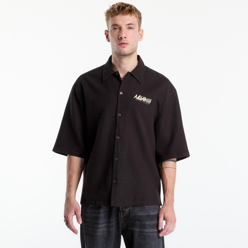 Košile AllSaints Synth Ss Shirt Orca Black M