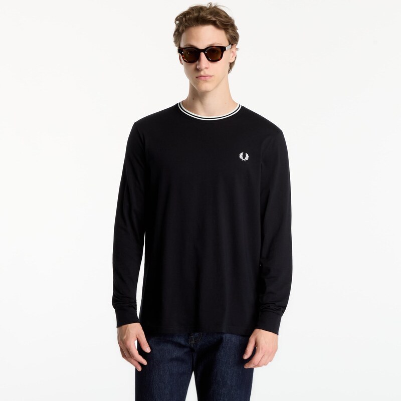 Tričko FRED PERRY LS Twin Tipped T-shirt Black XL