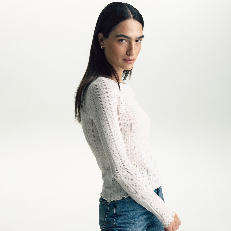 Reserved - LADIES` BLOUSE - krémová