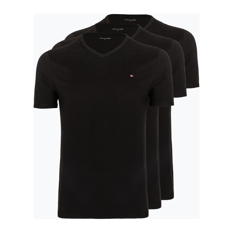 Pánské tričko na lezení Tommy Hilfiger Cotton V-Neck black/black