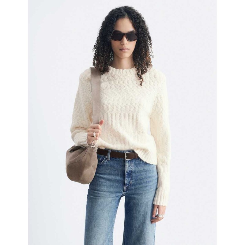 & Other Stories wool blend boucle jumper with shoulder pads in