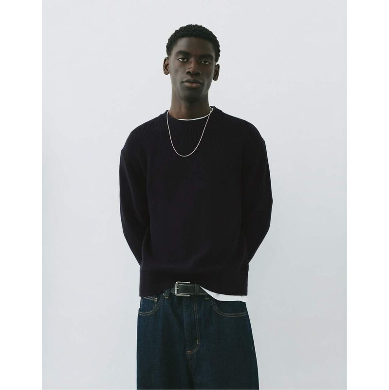 Pull&Bear Basic jumper in black