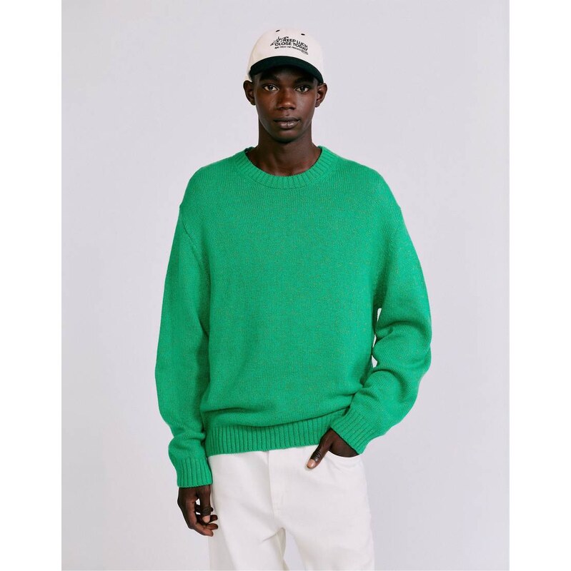Pull&Bear Round neck jumper in green