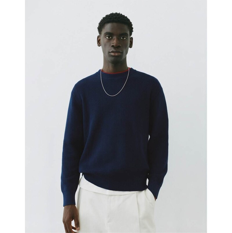 Pull&Bear Basic jumper in navy