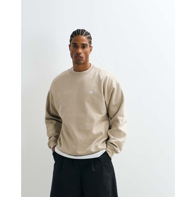 adidas Originals essential loose fit sweatshirt in light khaki