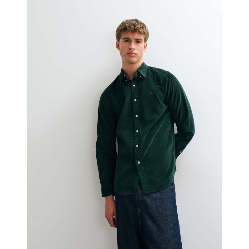 Polo Ralph Lauren icon logo slim fit corduroy oxford shirt in