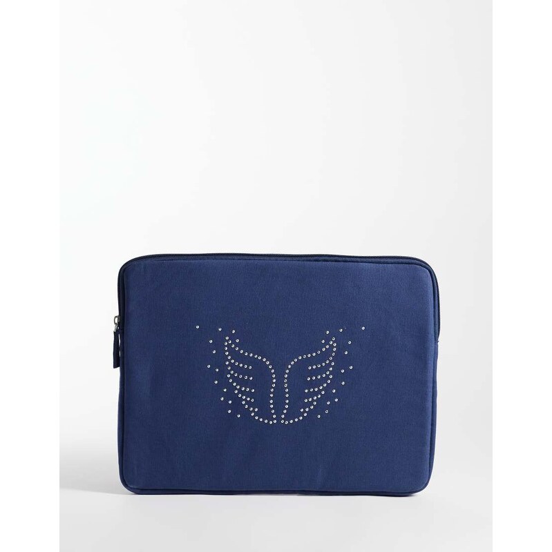 Mango Teen laptop case with butterfly detail in blue