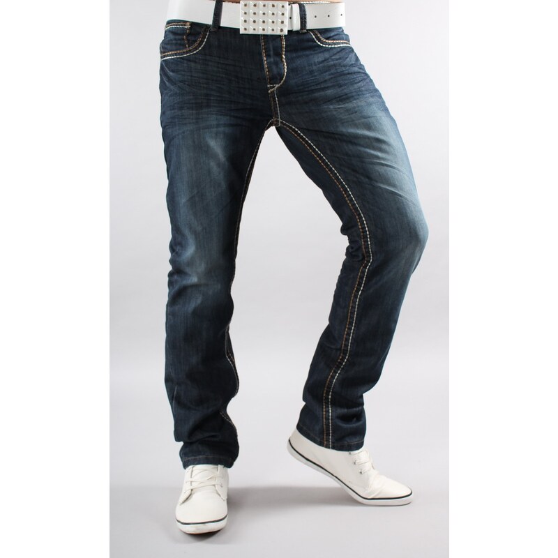 ABC kalhoty pánské 8104 jeans džíny výrazné švy