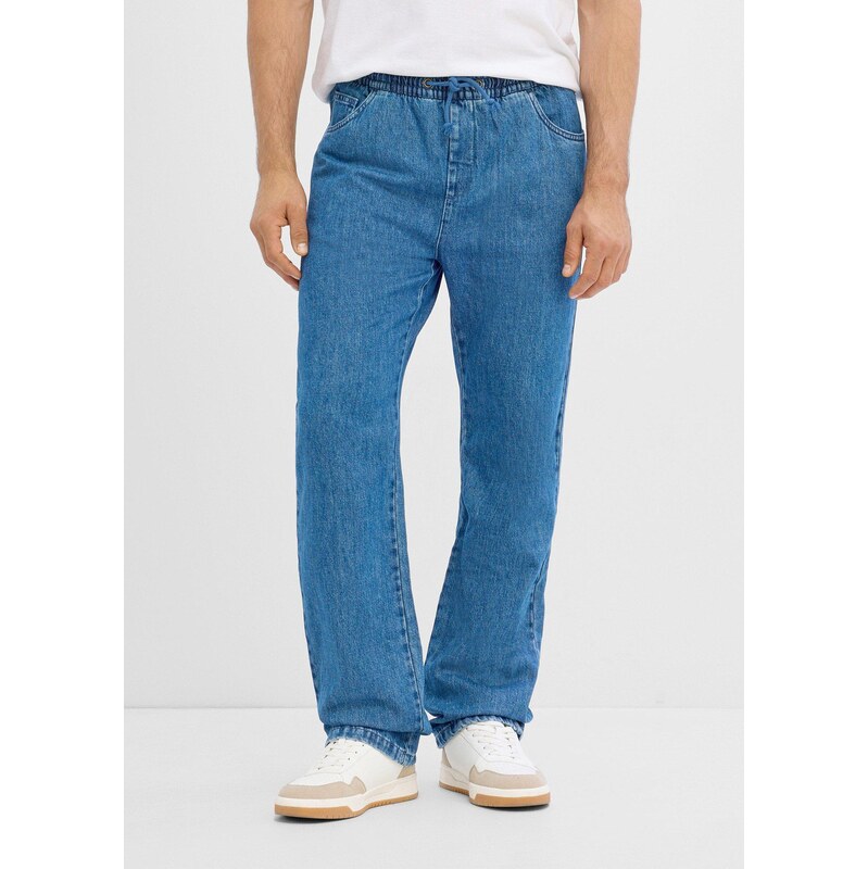 bonprix Džíny bez zapínání Classic Fit, Straight modrá Muž