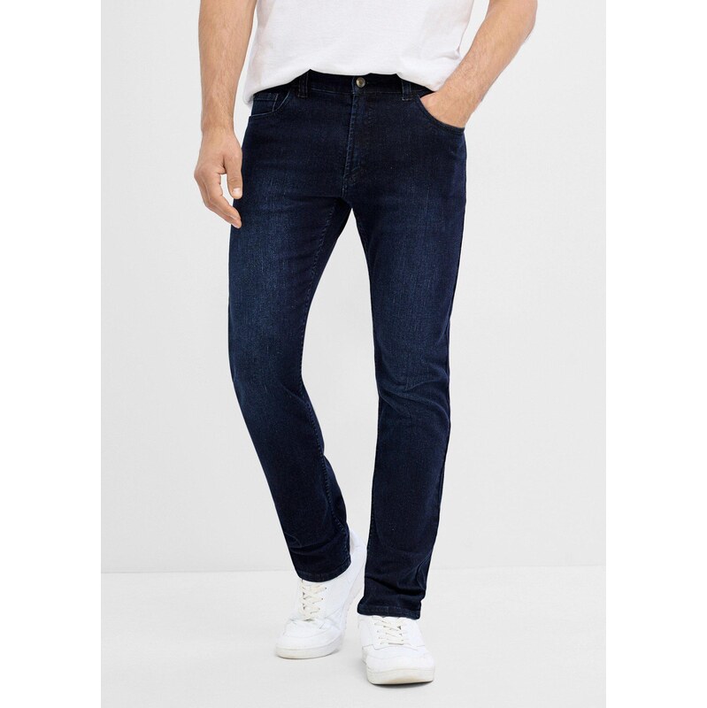 bonprix Džíny Slim Fit s pružným pasem, Straight modrá Muž