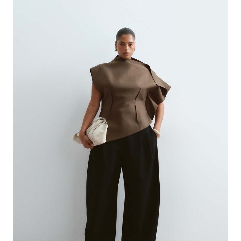 ARRANGE Curve Spence tailored wool trouser in black
