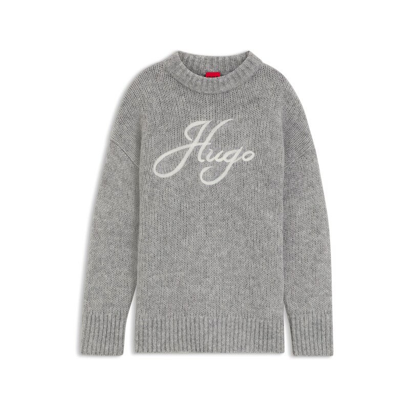 HUGO Oversize-fit alpaca-blend sweater with script logo