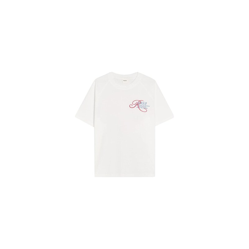 Bershka Tričko světlemodrá / červená / bílá