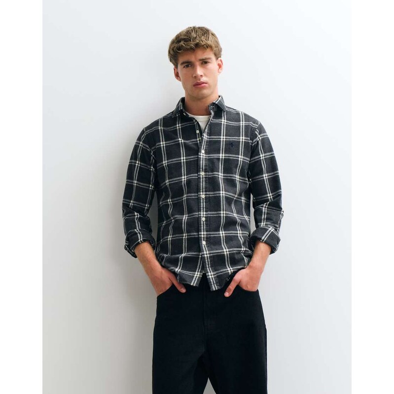 Polo Ralph Lauren icon logo sport big check shirt in grey and