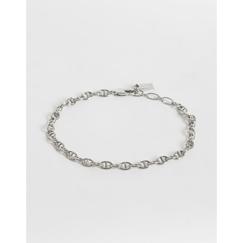 ASOS DESIGN oval link chain bracelet in silver