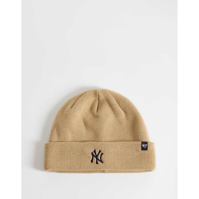 47 Brand NY Yankees randle cuff knit beanie in beige-Neutral