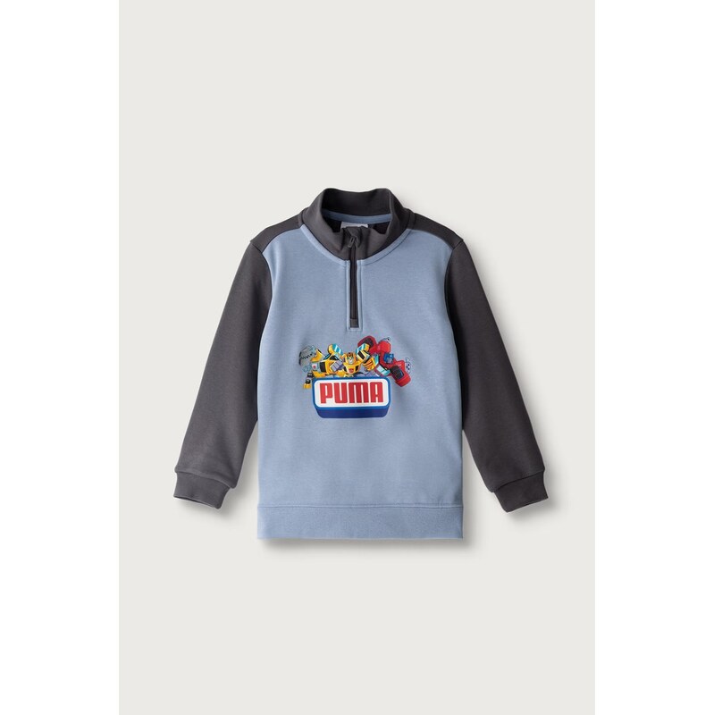 Puma mikina dětská s bavlnou X TRANSFORMERS Graphic Half-Zip