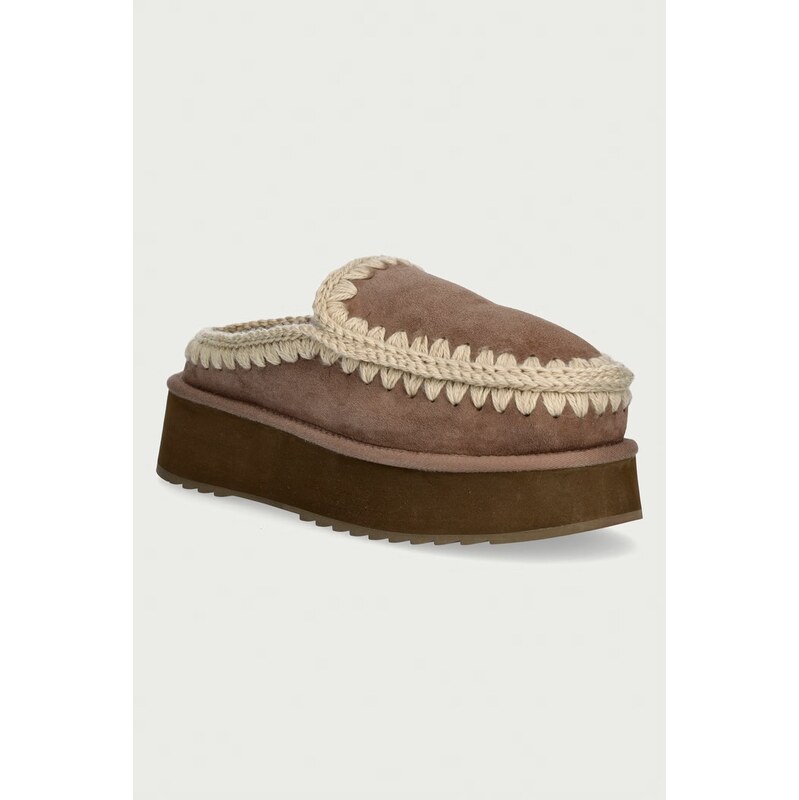 Mou pantofle dámské semišové Clog Eskimo Platform