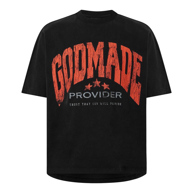 Tričko God Made WASH BLACK 9609810