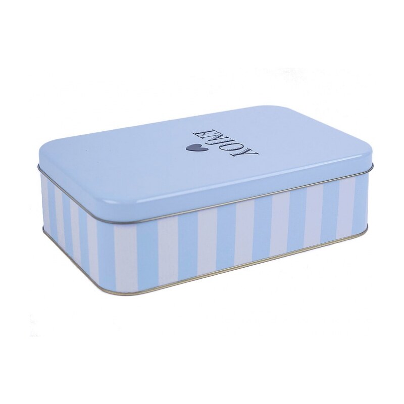 MISS ETOILE Enjoy Tin Box Light Blue Stripe