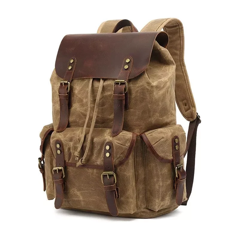 Canvasio outdoor kožený batoh Camelo Camel 25L