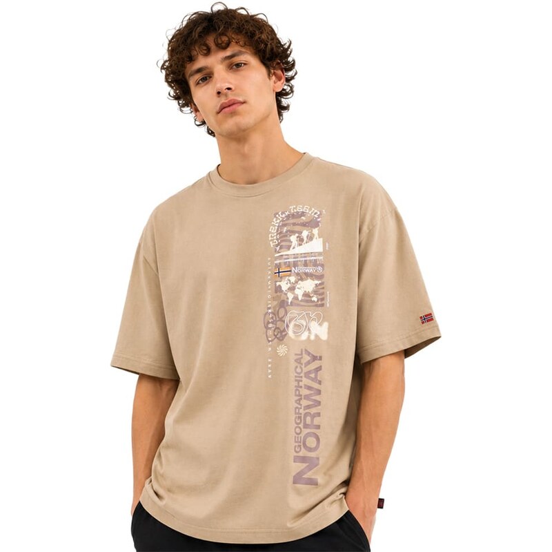 Tričko Geographical Norway Beige 1149273