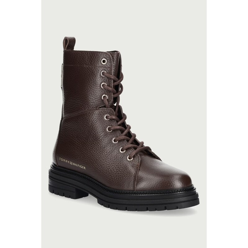 Tommy Hilfiger farmářky dámské kožené TH EMBOSS GRAIN LEATHER