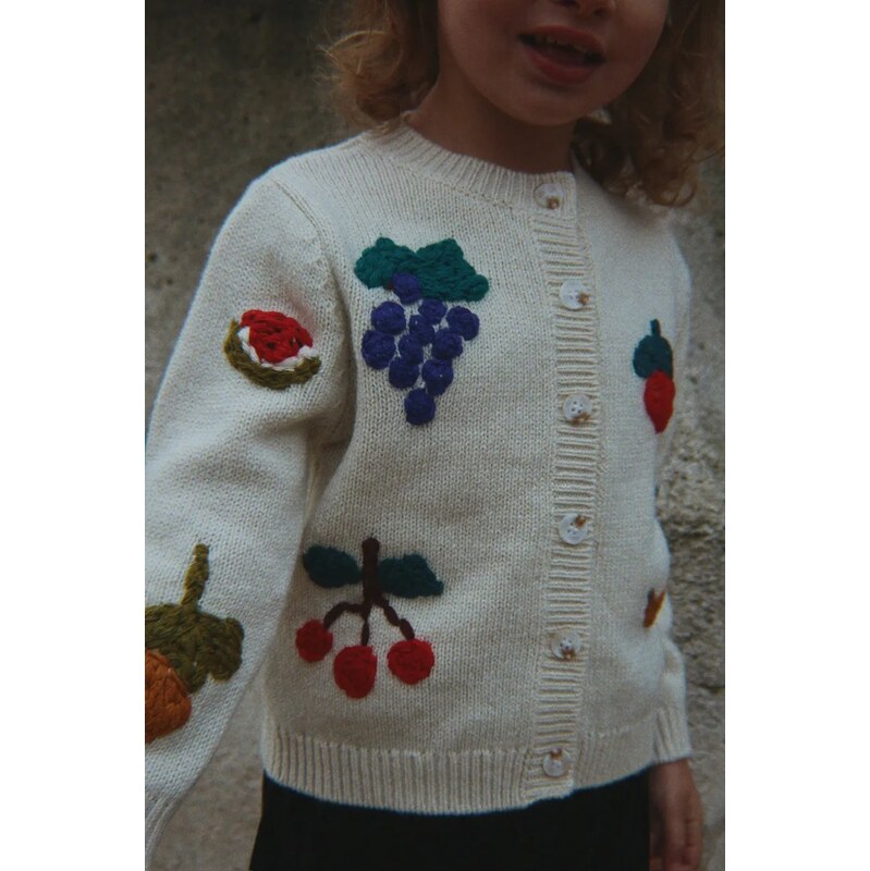 Konges Sløjd kardigan dětský s vlnou FRUITY CARDIGAN