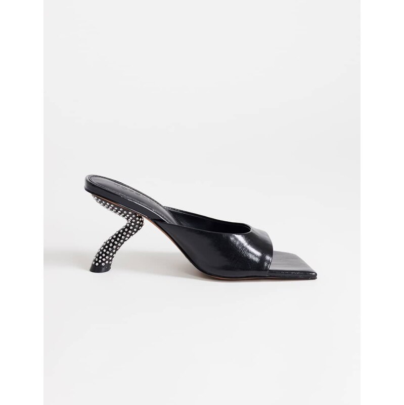 Topshop Octavia strappy high diamante heel sandal in black