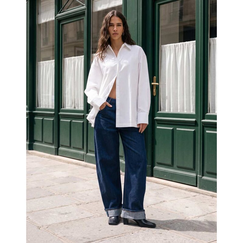 ASOS DESIGN boxy oversized shirt in white