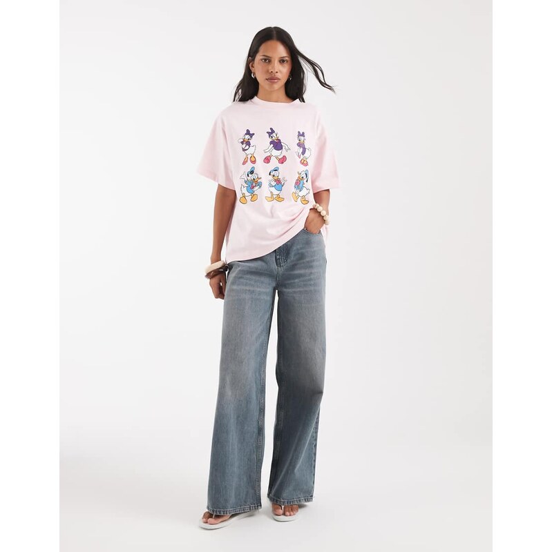 ASOS DESIGN Disney oversized t-shirt with Daisy & Donald Duck