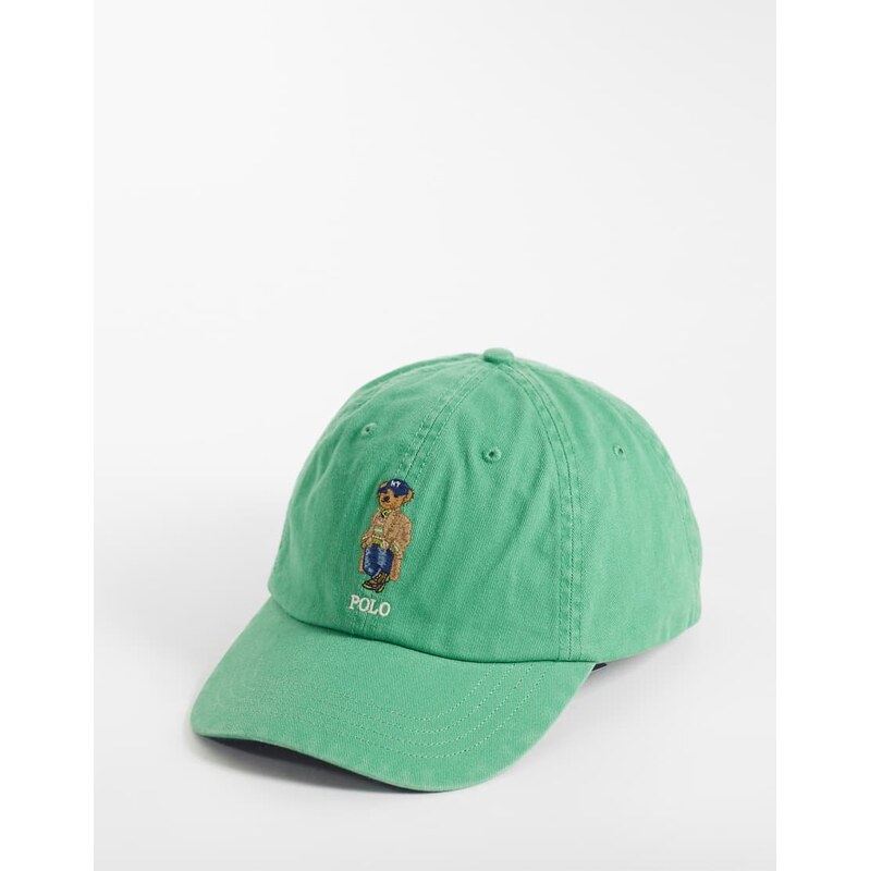 Polo Ralph Lauren embroidered bear baseball cap in mid green