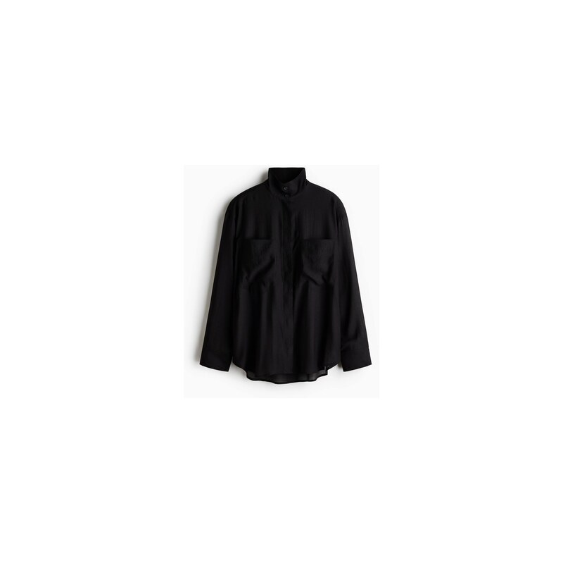 H&M - Oversized košile se stojáčkem - Černá