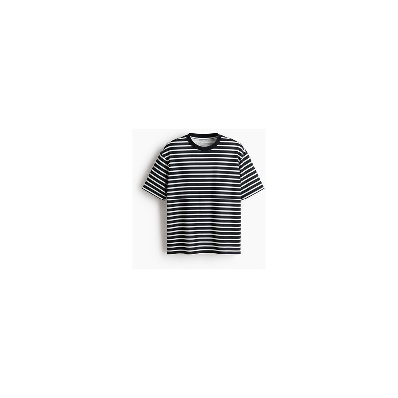 H&M - Tričko Cooling Relaxed Fit - Černá/Proužky