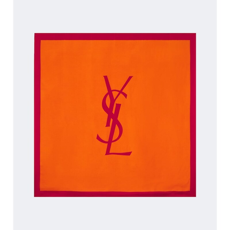 Saint Laurent Cassandre silk twill scarf