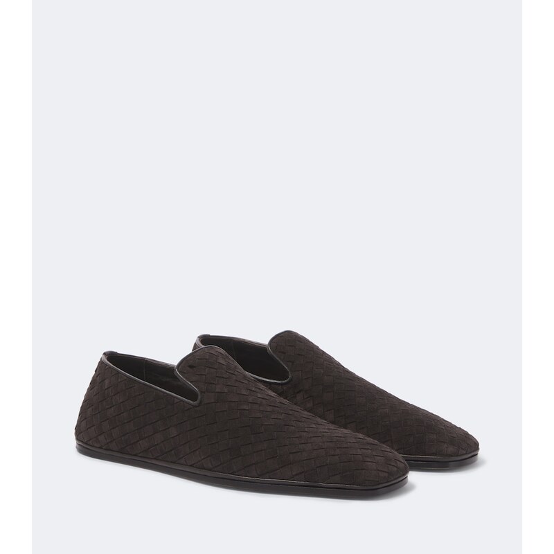 Bottega Veneta Palazzo Intrecciato suede slip-on shoes