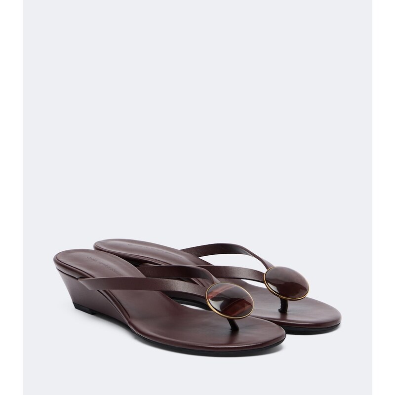 Christopher Esber Aura Quartz leather wedge thong sandals