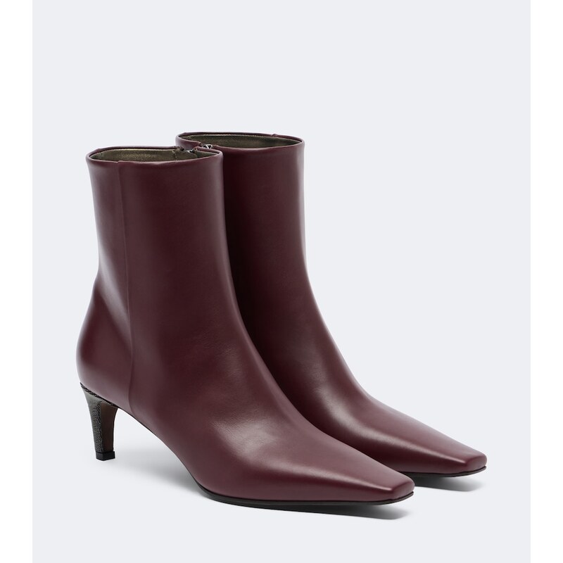 Brunello Cucinelli Monili leather ankle boots