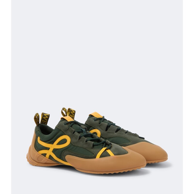 Loewe Grip suede-trimmed sneakers