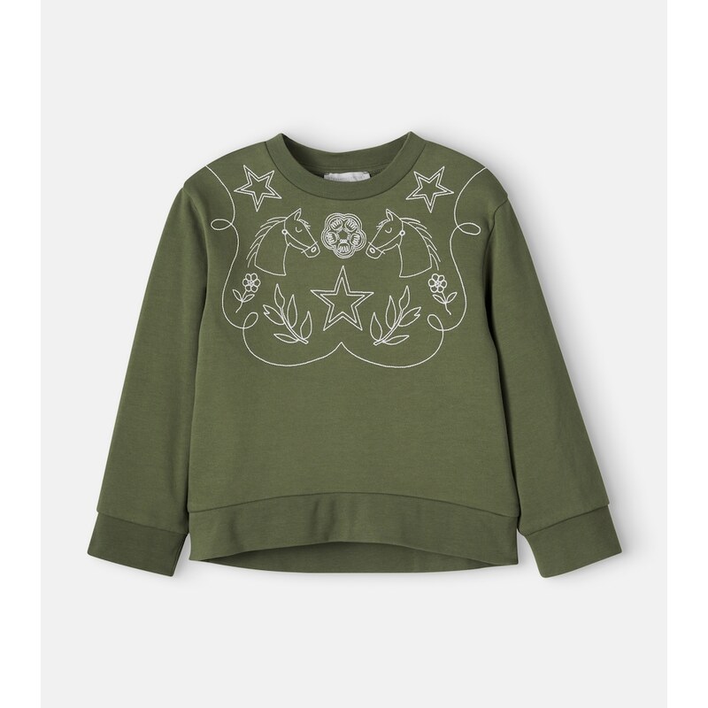 Stella McCartney Kids Embroidered cotton fleece sweatshirt