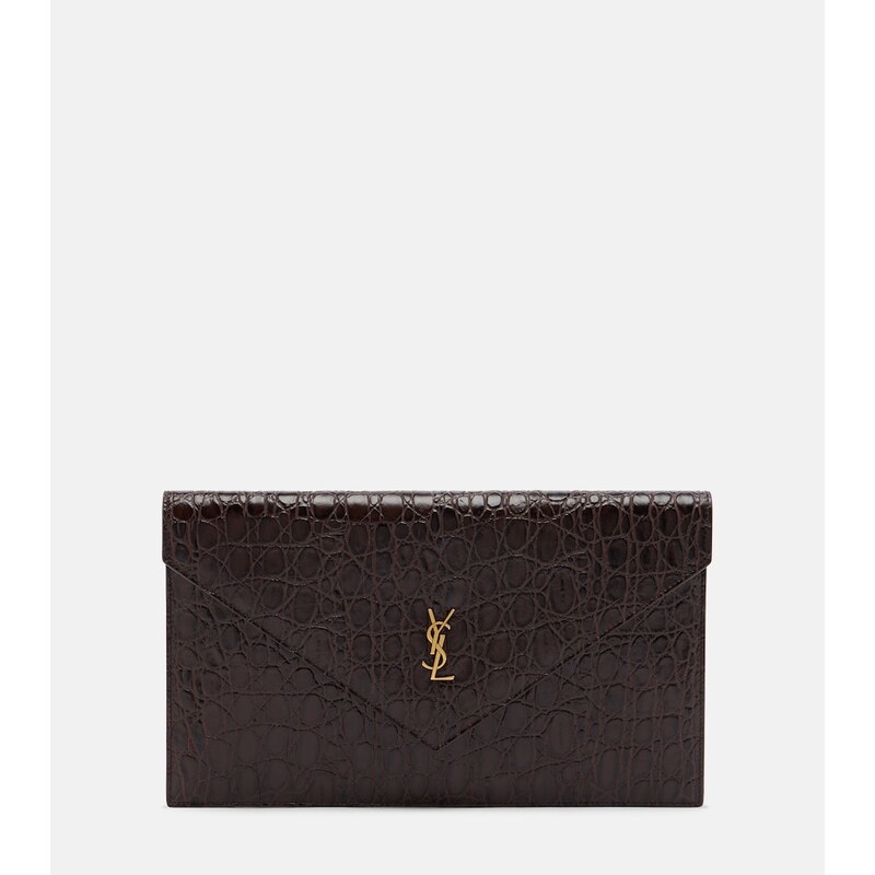 Saint Laurent Paris Cassandre leather clutch