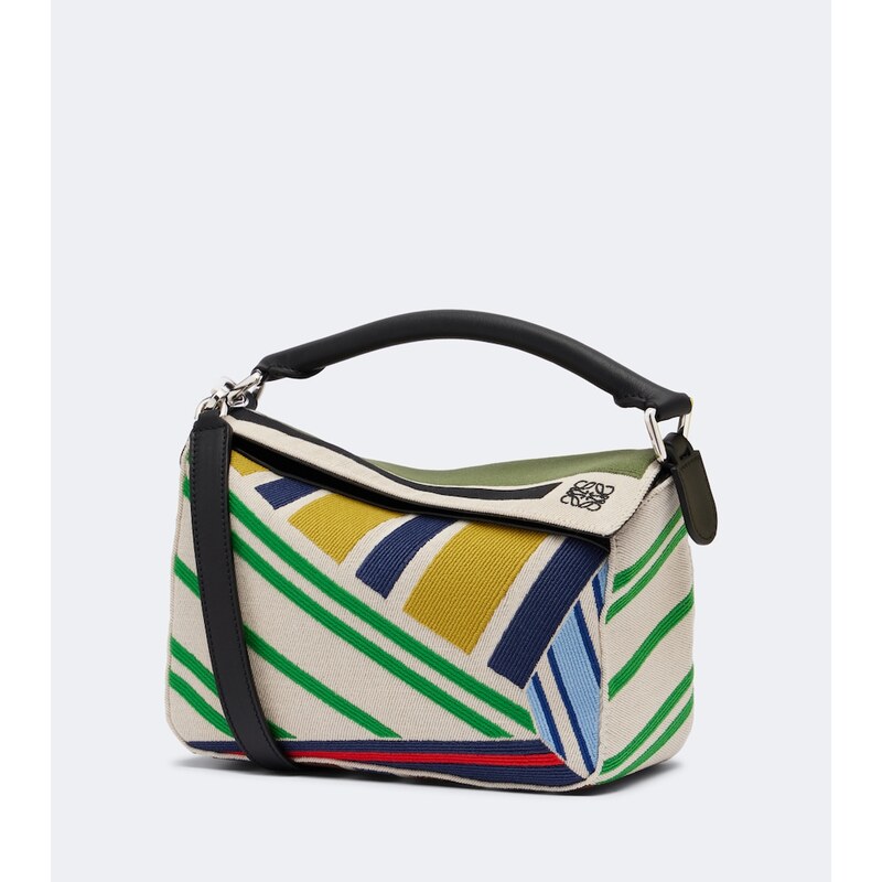 Loewe Puzzle Small striped top-handle bag