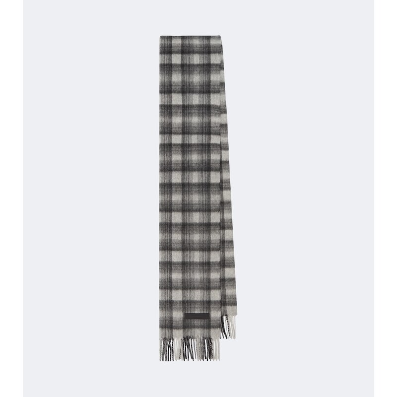 Zegna Checked fringed cashmere scarf