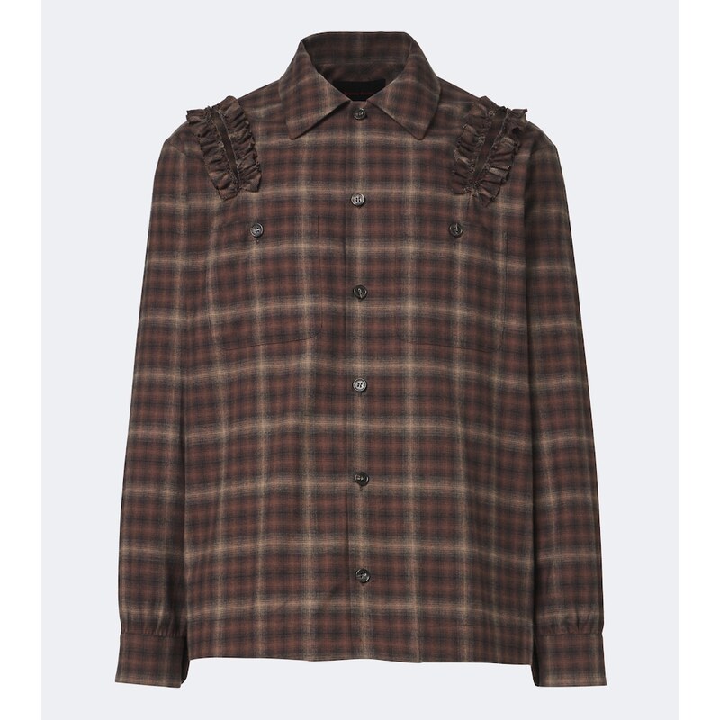 Simone Rocha Ruffled checked cotton flannel shirt