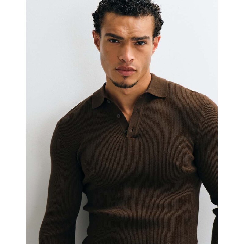 ASOS DESIGN Essentials micro rib muscle fit lightweight knitted