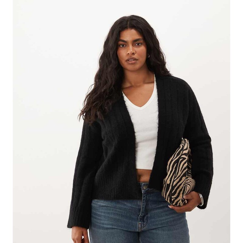 ASOS Curve ASOS DESIGN Curve edge to edge cardigan in wide rib