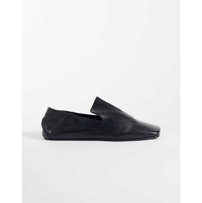 ASOS DESIGN Malachi slipper style shoes in black leather