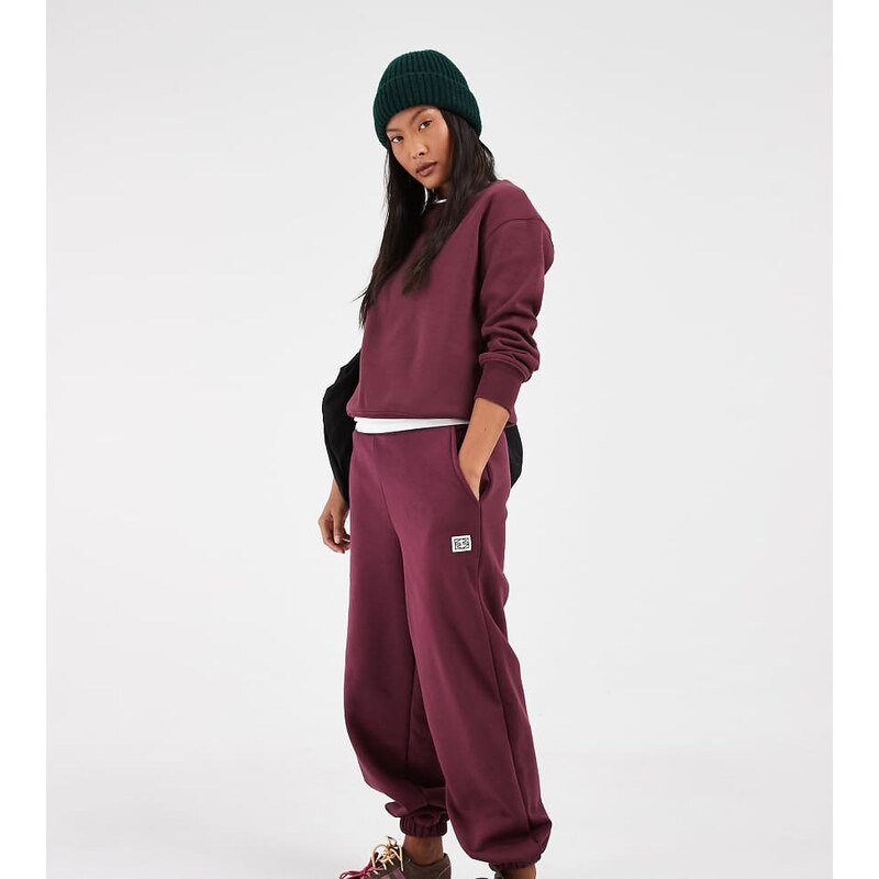 Noisy May Petite cuffed jogger co-ord in plum-Purple